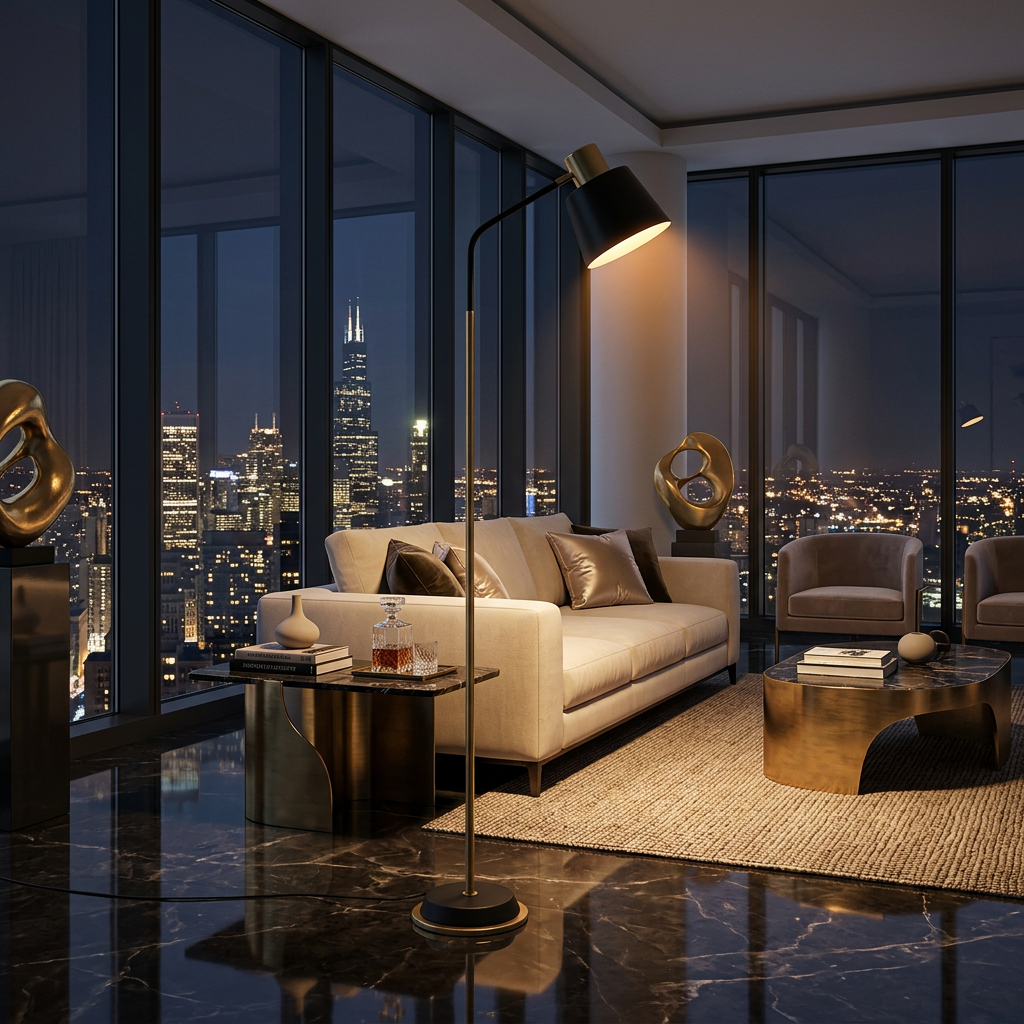 Luxe Heighten Curved Floor Lamp