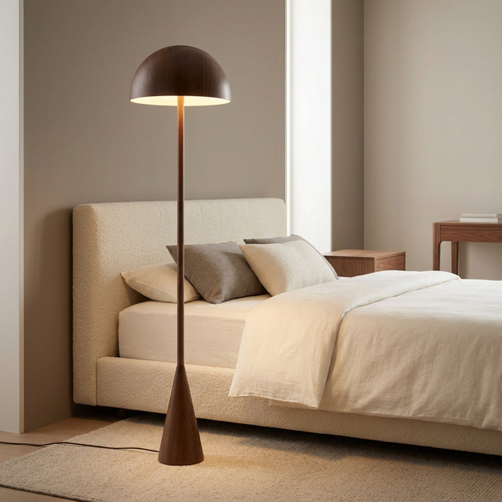 Modern Metal Floor Lamp with Wooden Finish