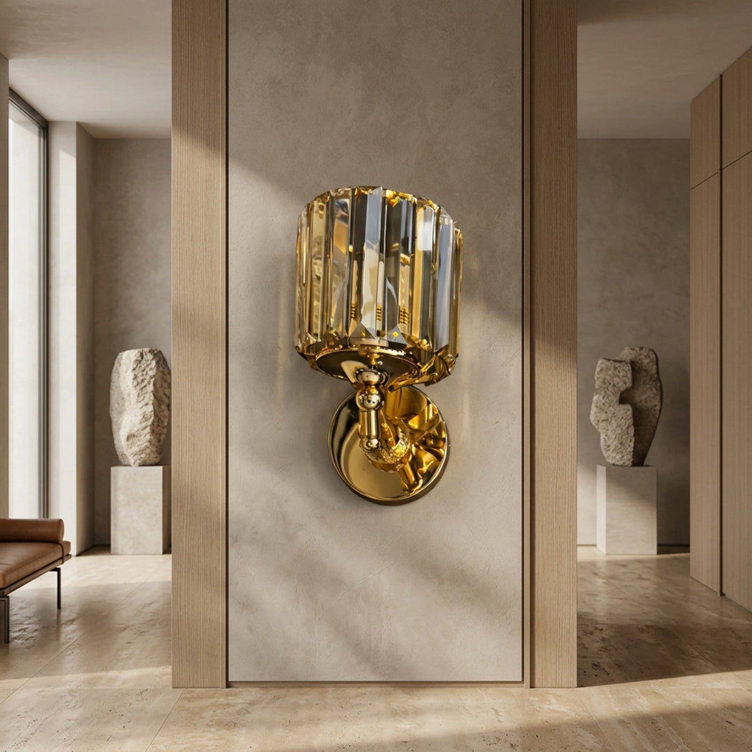 Luxury Gold Crystal Wall Sconce