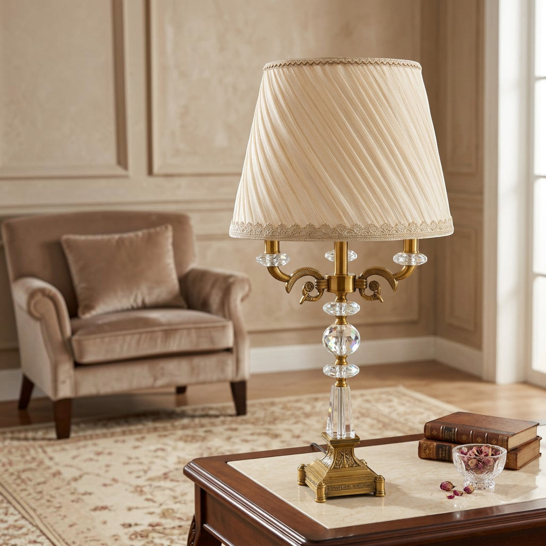 Ornate Gold Crystal Accent Table Lamp