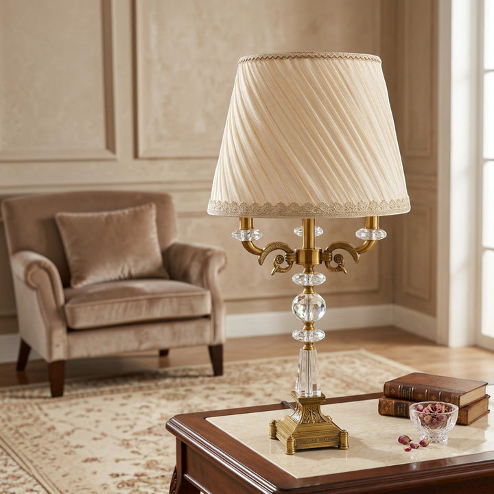 Ornate Gold Crystal Accent Table Lamp