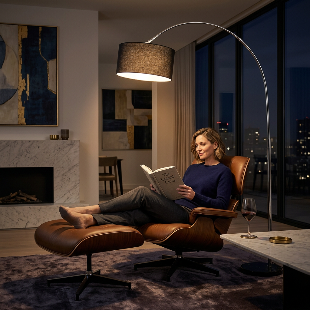 ForgeGlow Arc – Black Metal Arc Lamp
