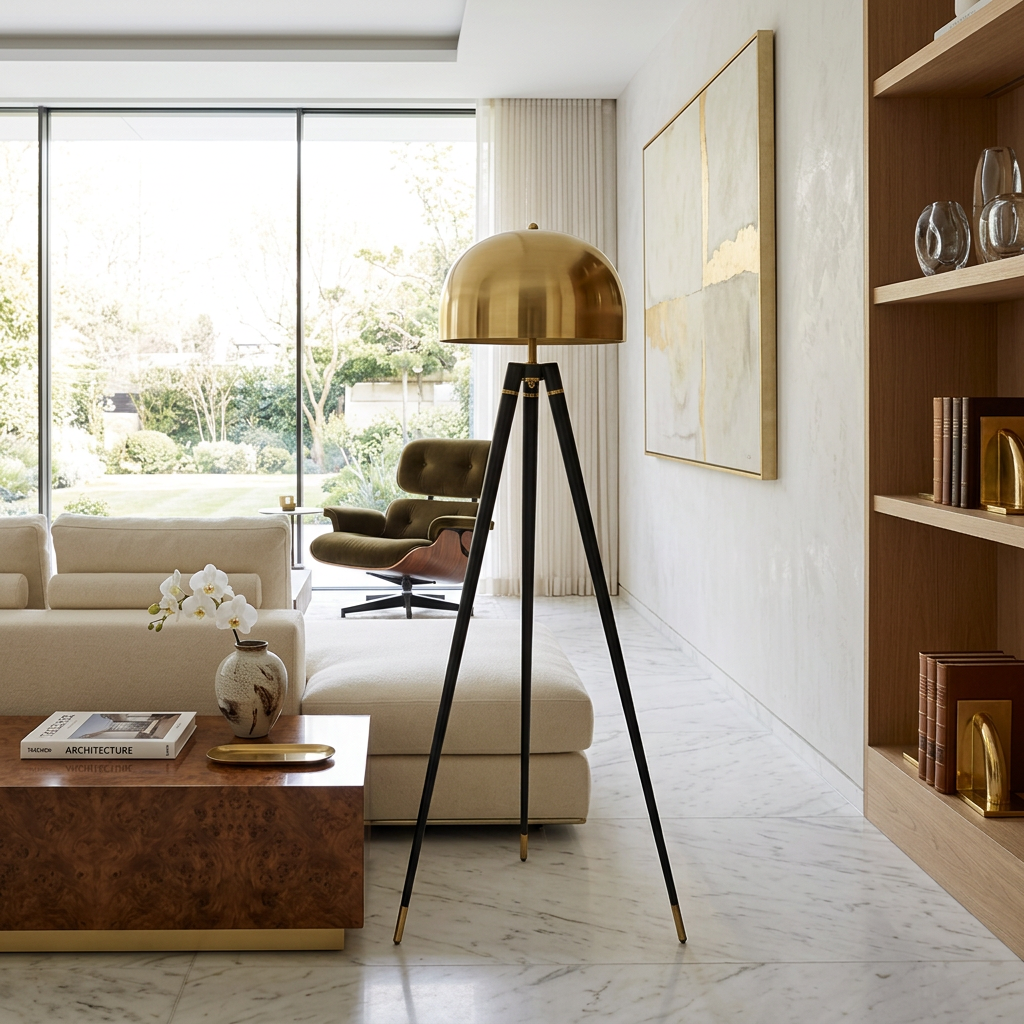 TriLume Metal Tripod Floor Lamp (Full Sized Dome)