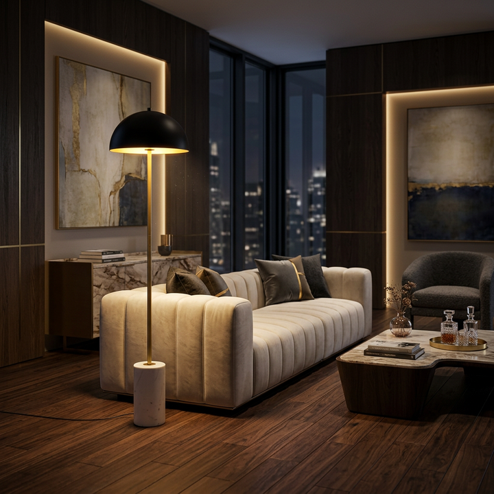 Onyx Halo Metal Floor Lamp