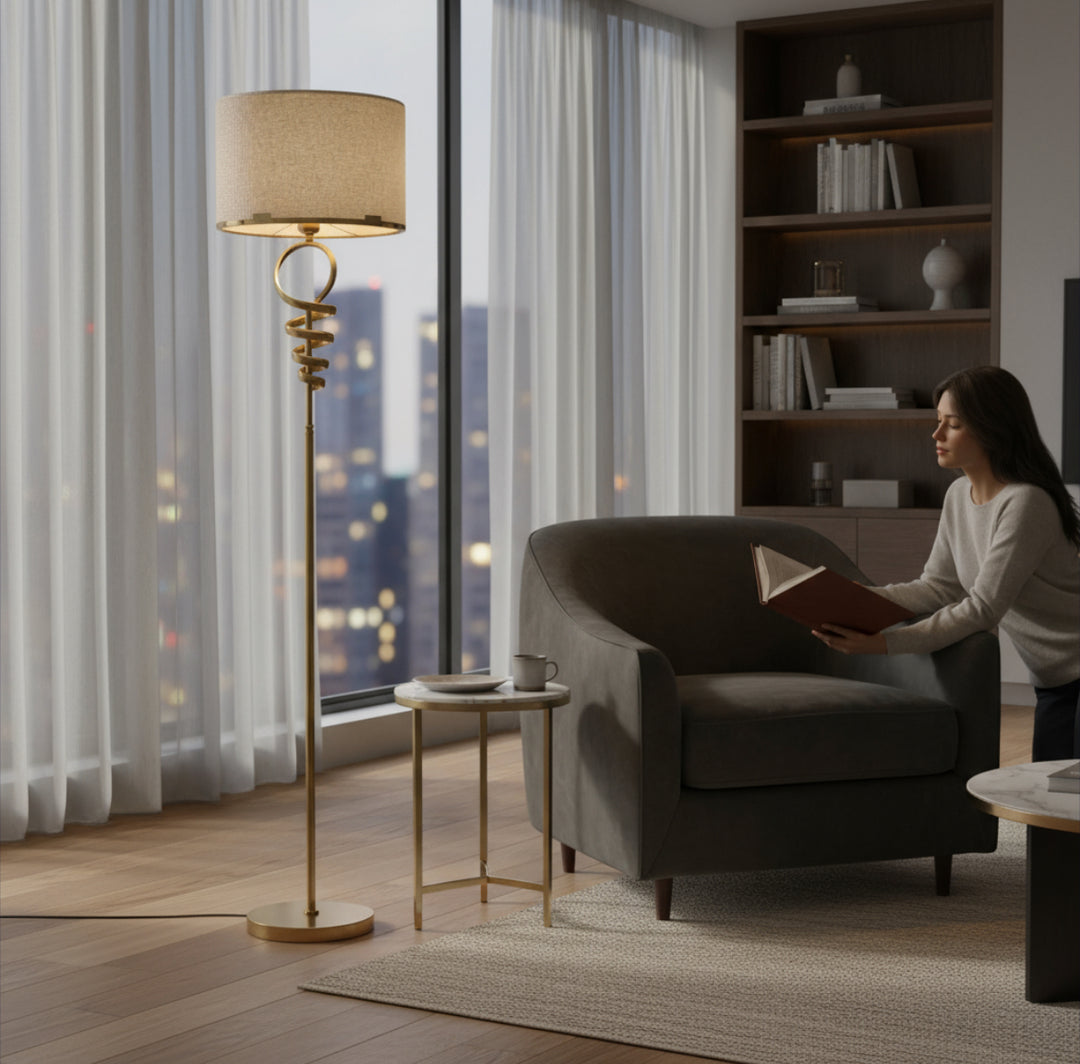 Golden Elegance Rose-Gold Floor Lamp