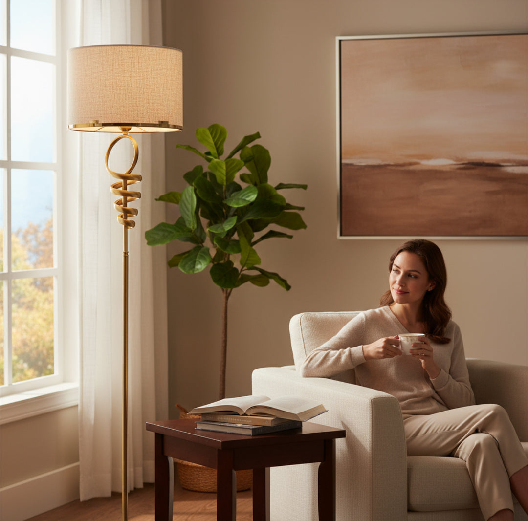 Golden Elegance Rose-Gold Floor Lamp