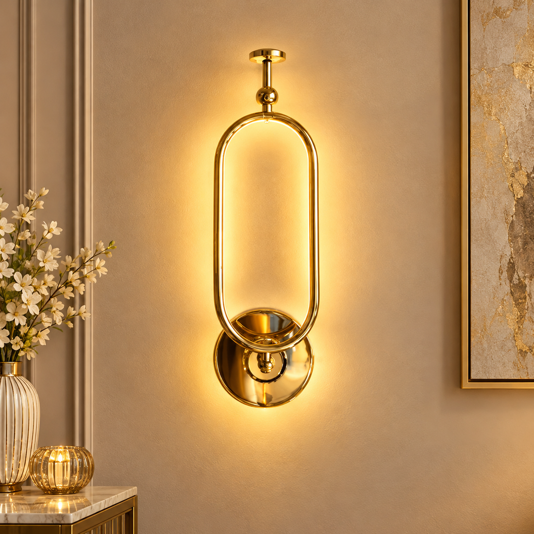 Luxury Gold Oval Wall Sconce
