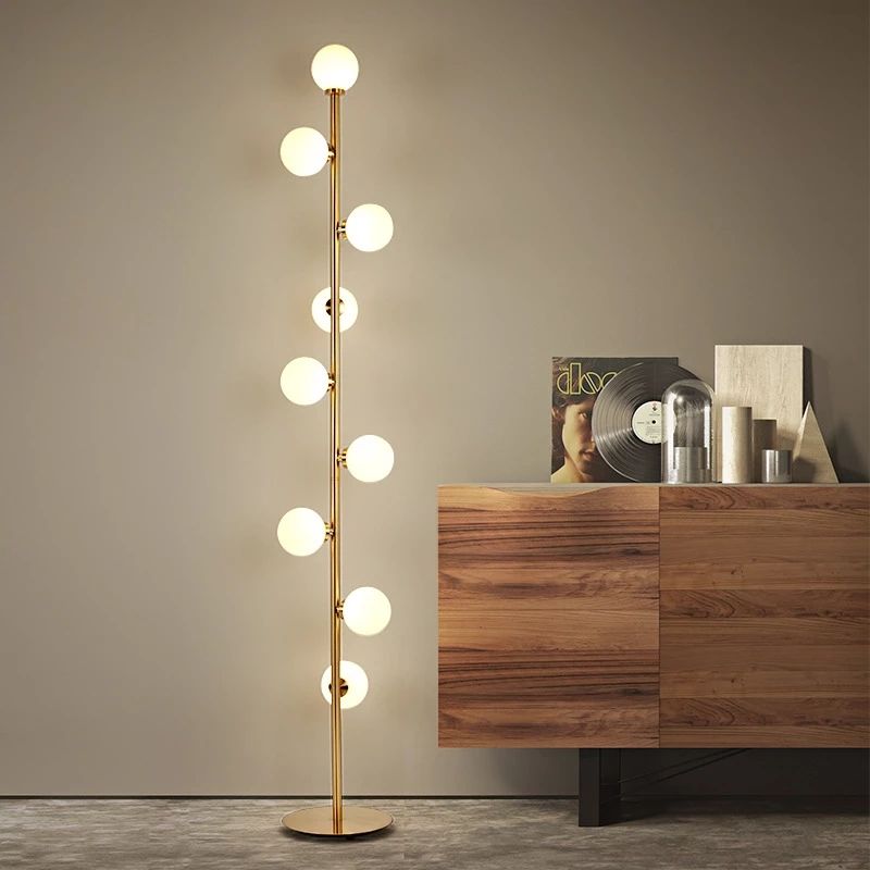 NordLume Glass Orb LED Floor Lamp – Warm Light Edition