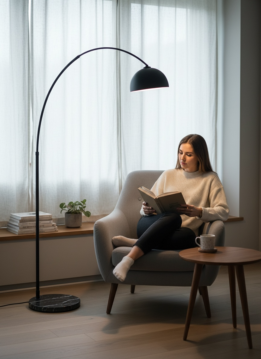 Midnight Sweep Metal Arc Lamp