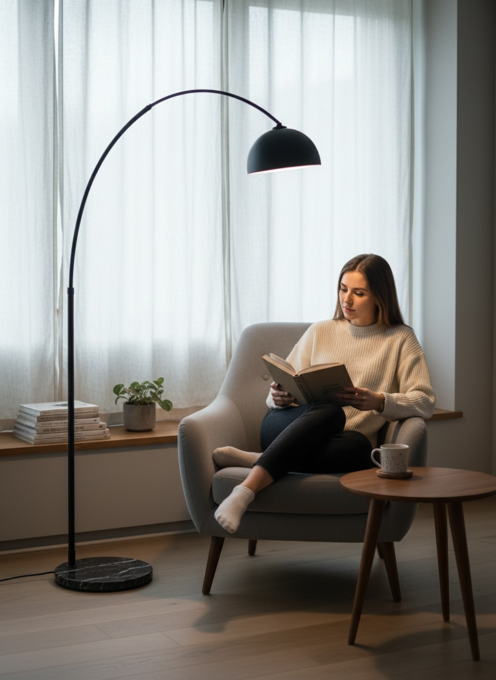 Midnight Sweep Metal Arc Lamp