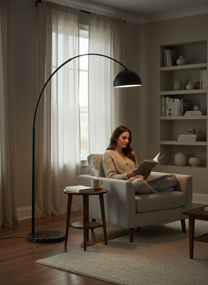 Midnight Sweep Metal Arc Lamp