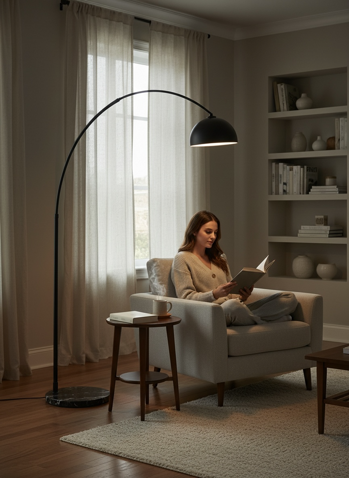 Midnight Sweep Metal Arc Lamp