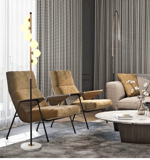 Celeste Glow – White Bowl Round Floor Lamp