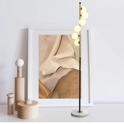 Celeste Glow – White Bowl Round Floor Lamp