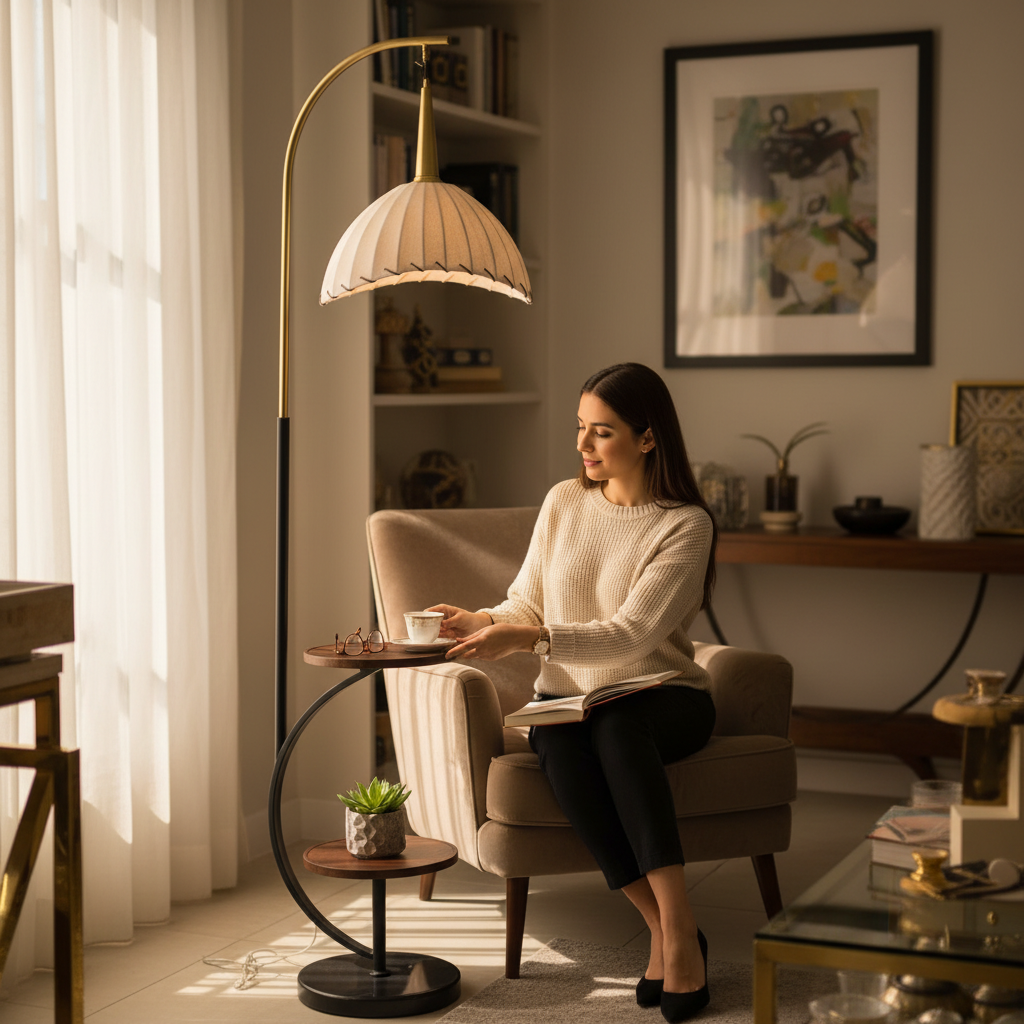 AuraGlow Contemporary Floor Lamp