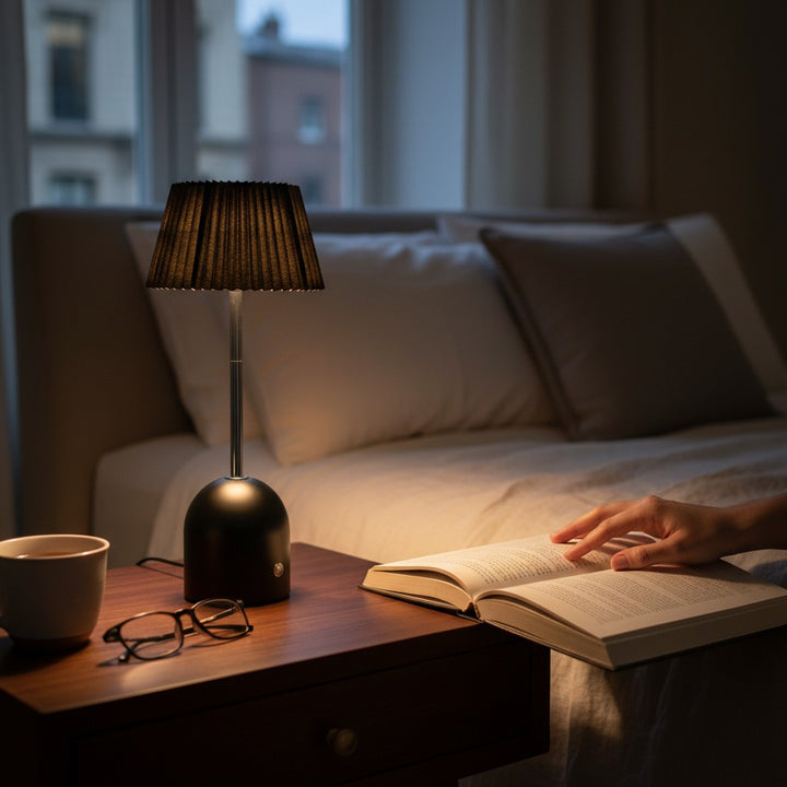 Midnight Pleated Touch Table Lamp