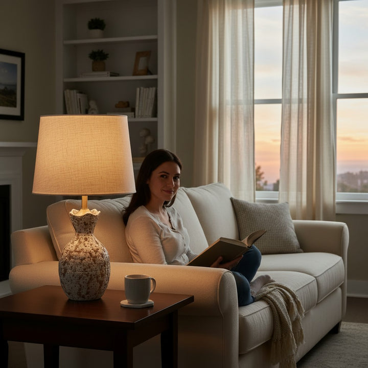 Rustic Textured Ceramic Table Lamp