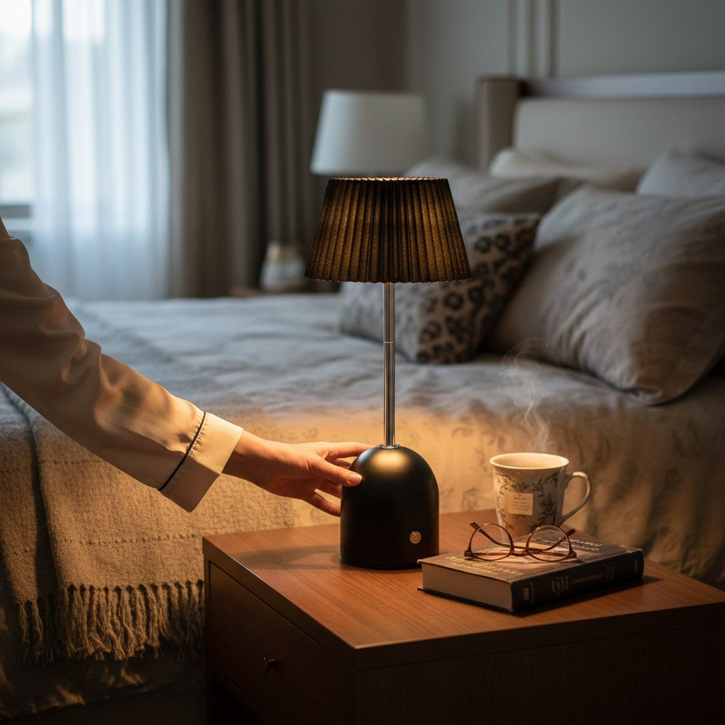 Midnight Pleated Touch Table Lamp