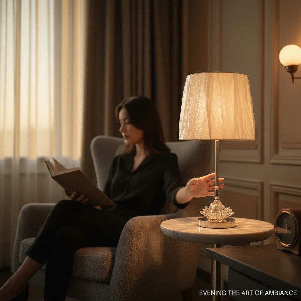 The Thalia Arched Brass Table Lamp
