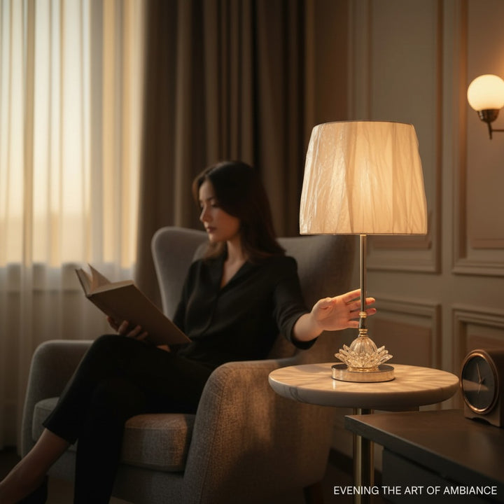 The Thalia Arched Brass Table Lamp