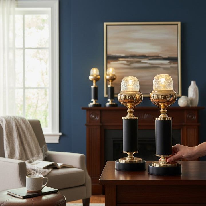 Luma Modern Metallic Gold Candle Stand