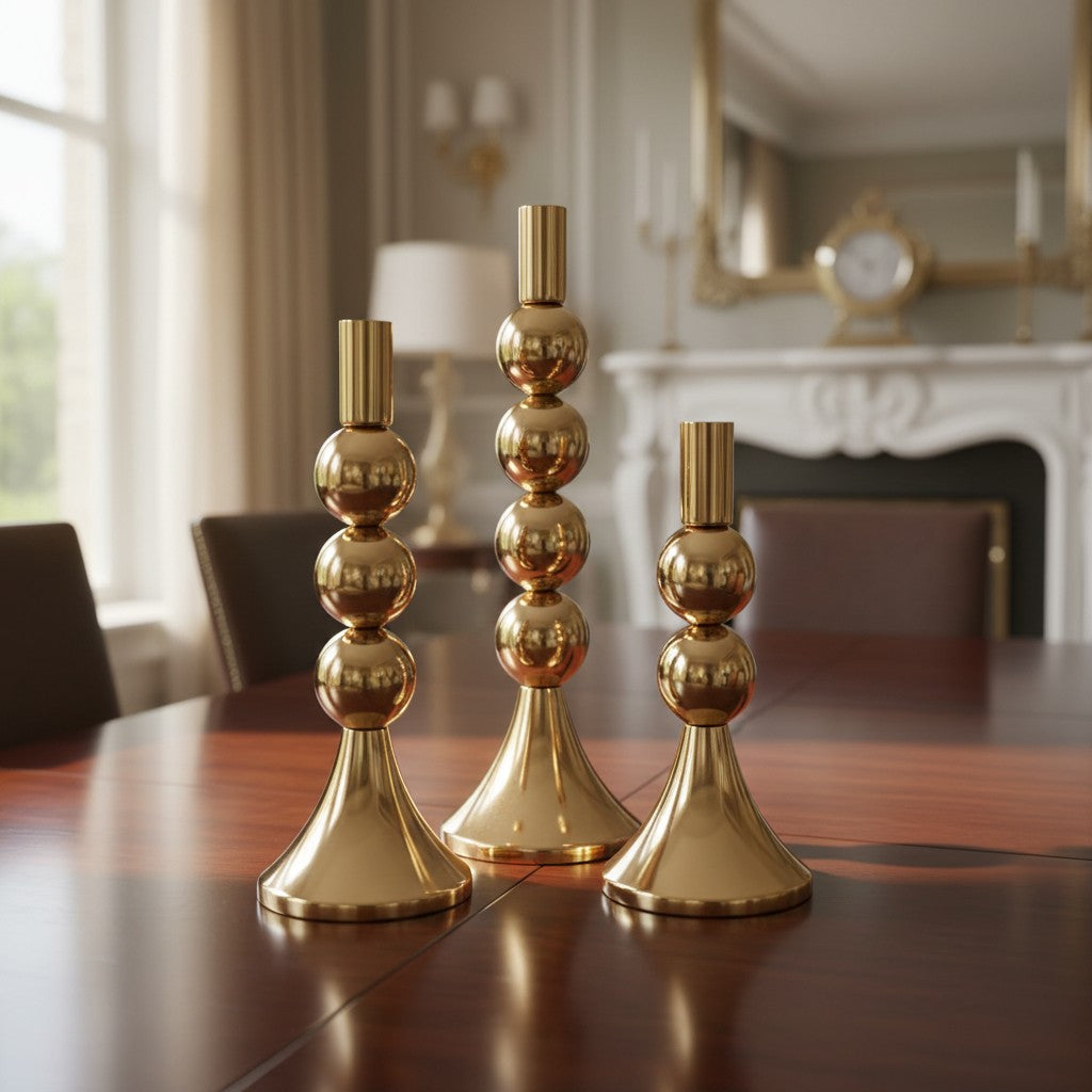 The Velvet Glow brass Candle Stand