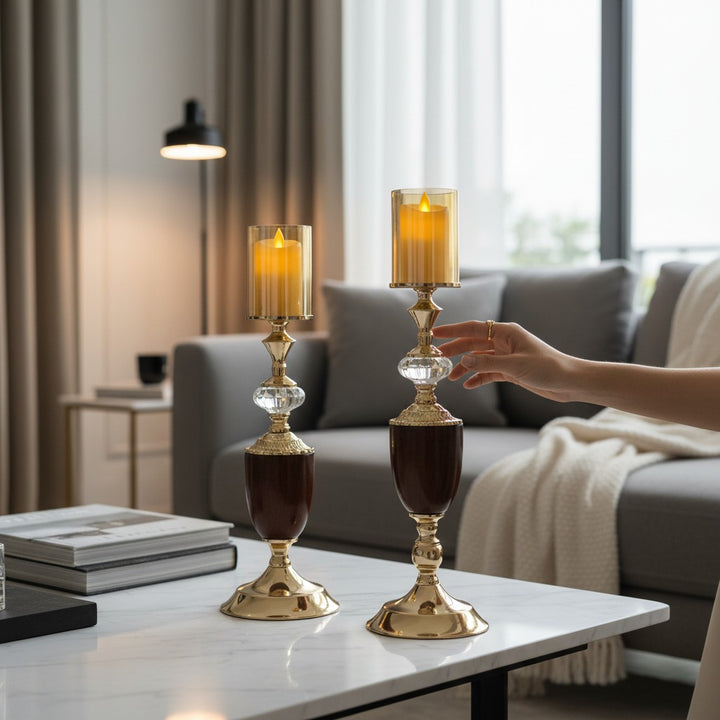 Baroque Metallic Candle Stand