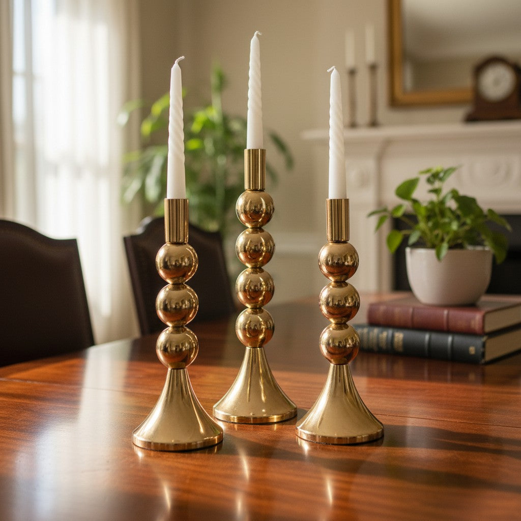 The Velvet Glow brass Candle Stand