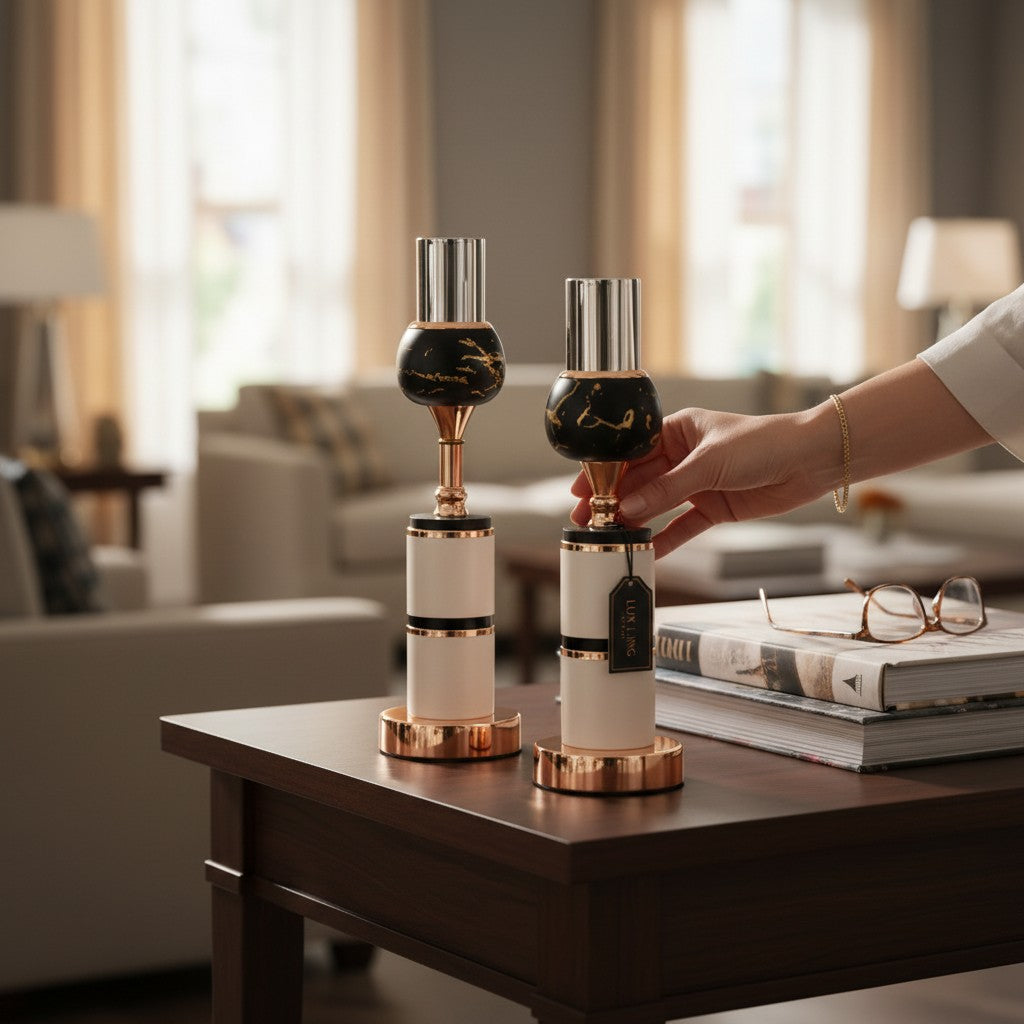 Luxe Metallic Candle Holders