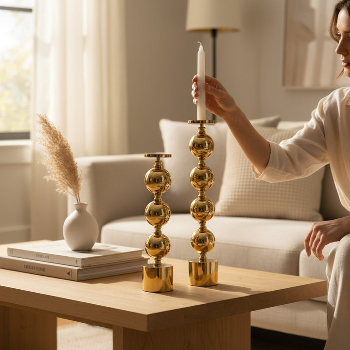 Modern Luxe  Metal Candle Stand