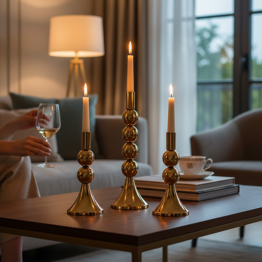 The Velvet Glow brass Candle Stand