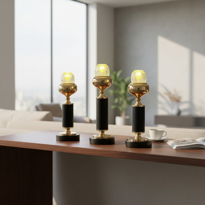 Luma Modern Metallic Gold Candle Stand