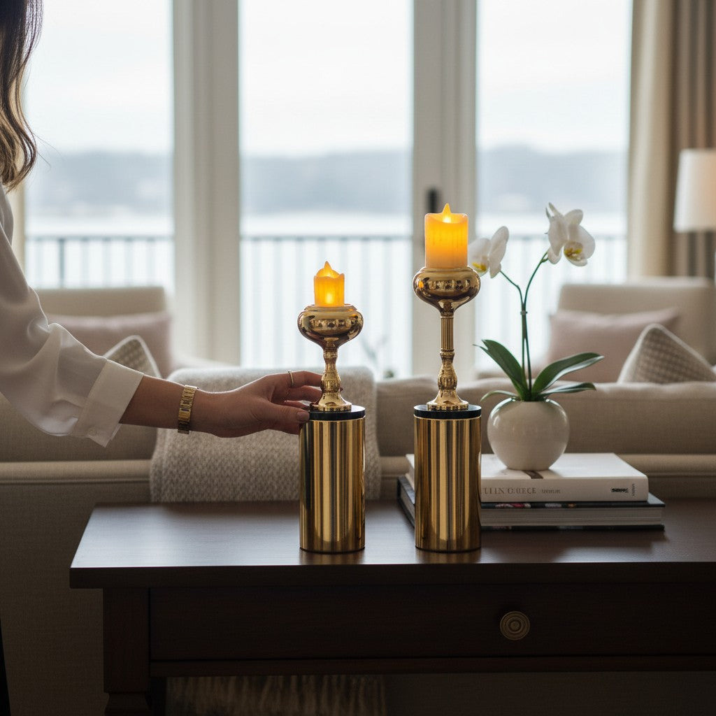 Modern Metallic Candle Stand