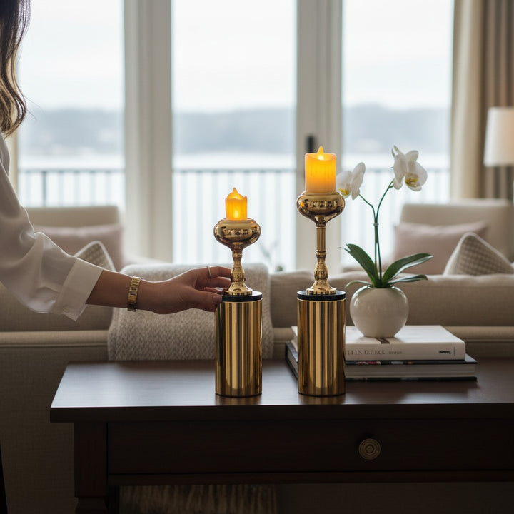 Modern Metallic Candle Stand