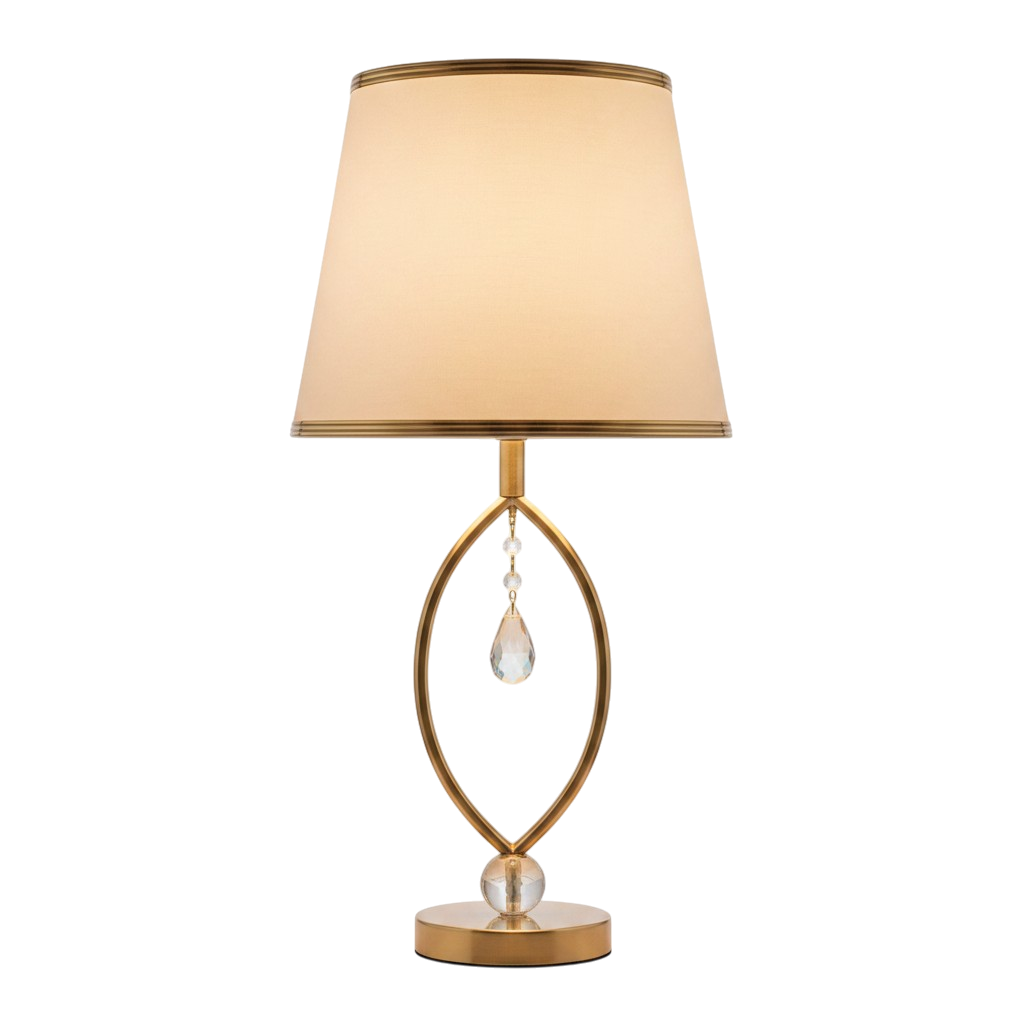 Luxe Metallic Crystal Lamp