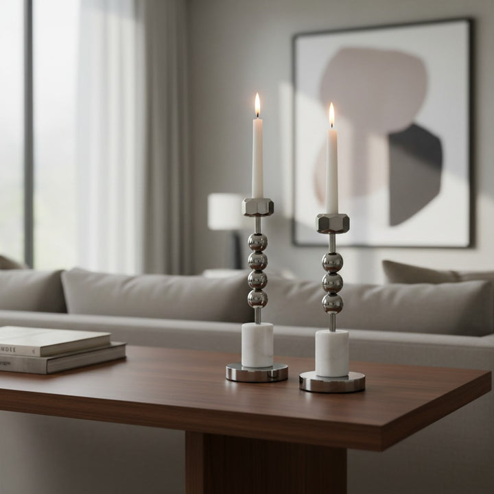 Charcoal Marble Dining Stands