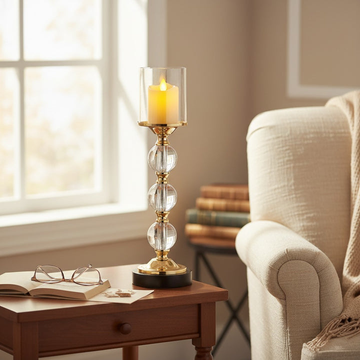 Harmonia Crystal & Metal Sacred Flame Stand