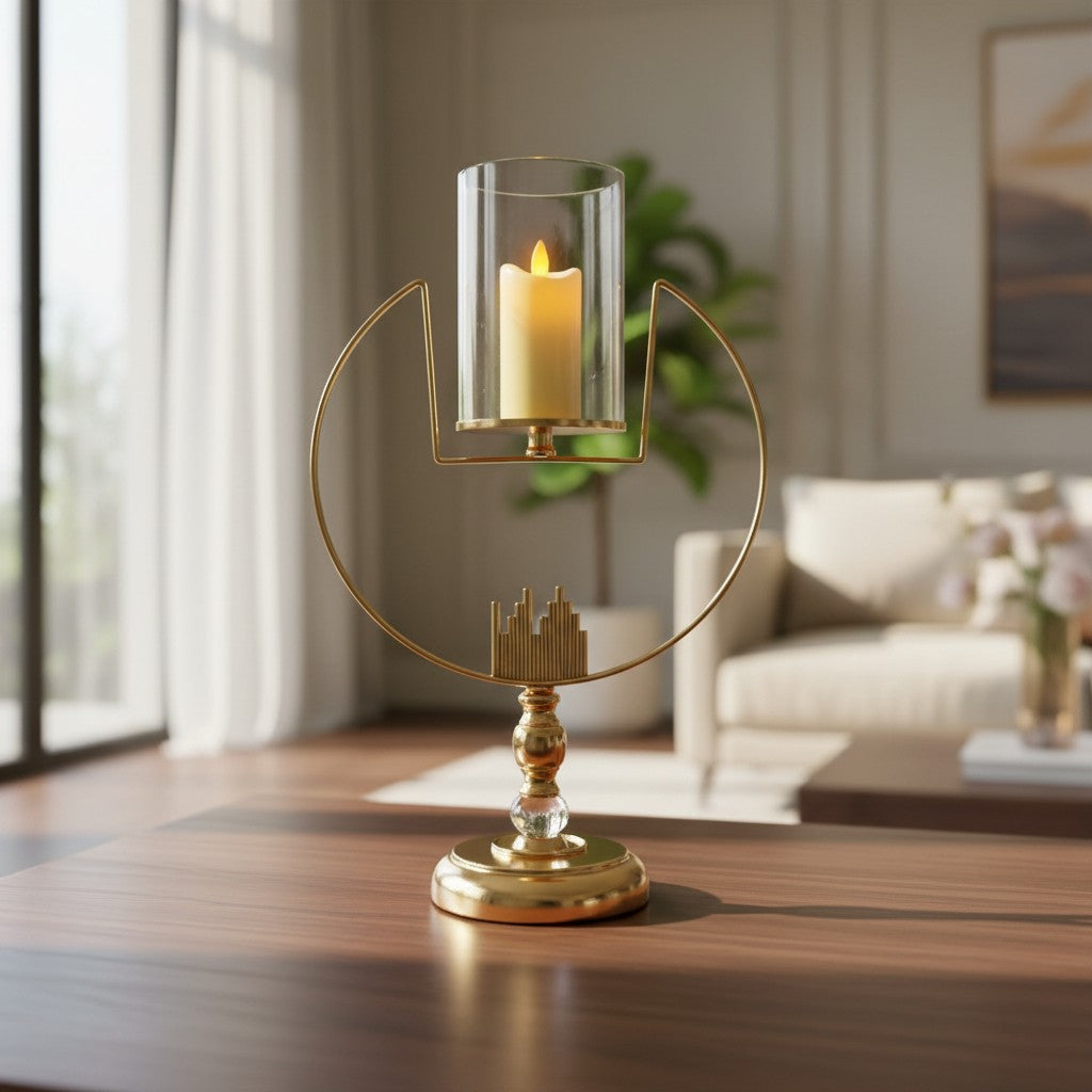 Golden Halo Skyline Candle Stand