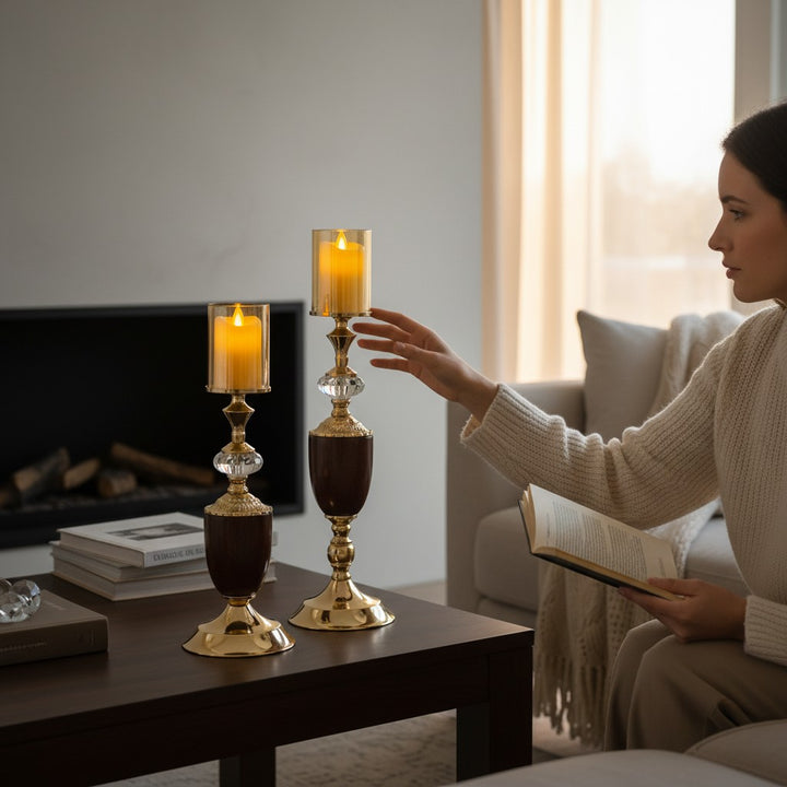 Baroque Metallic Candle Stand