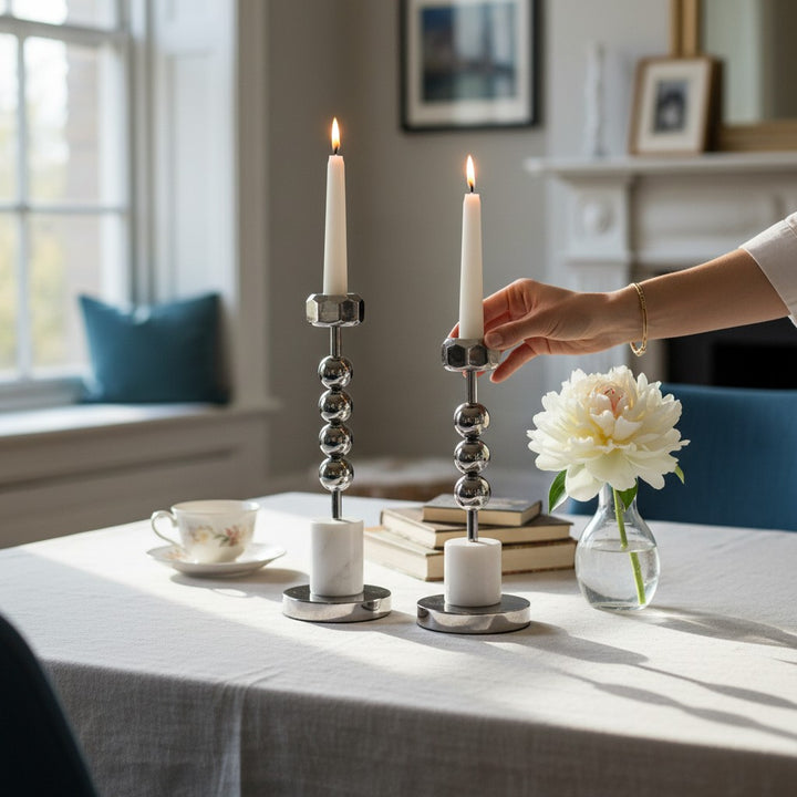 Charcoal Marble Dining Stands