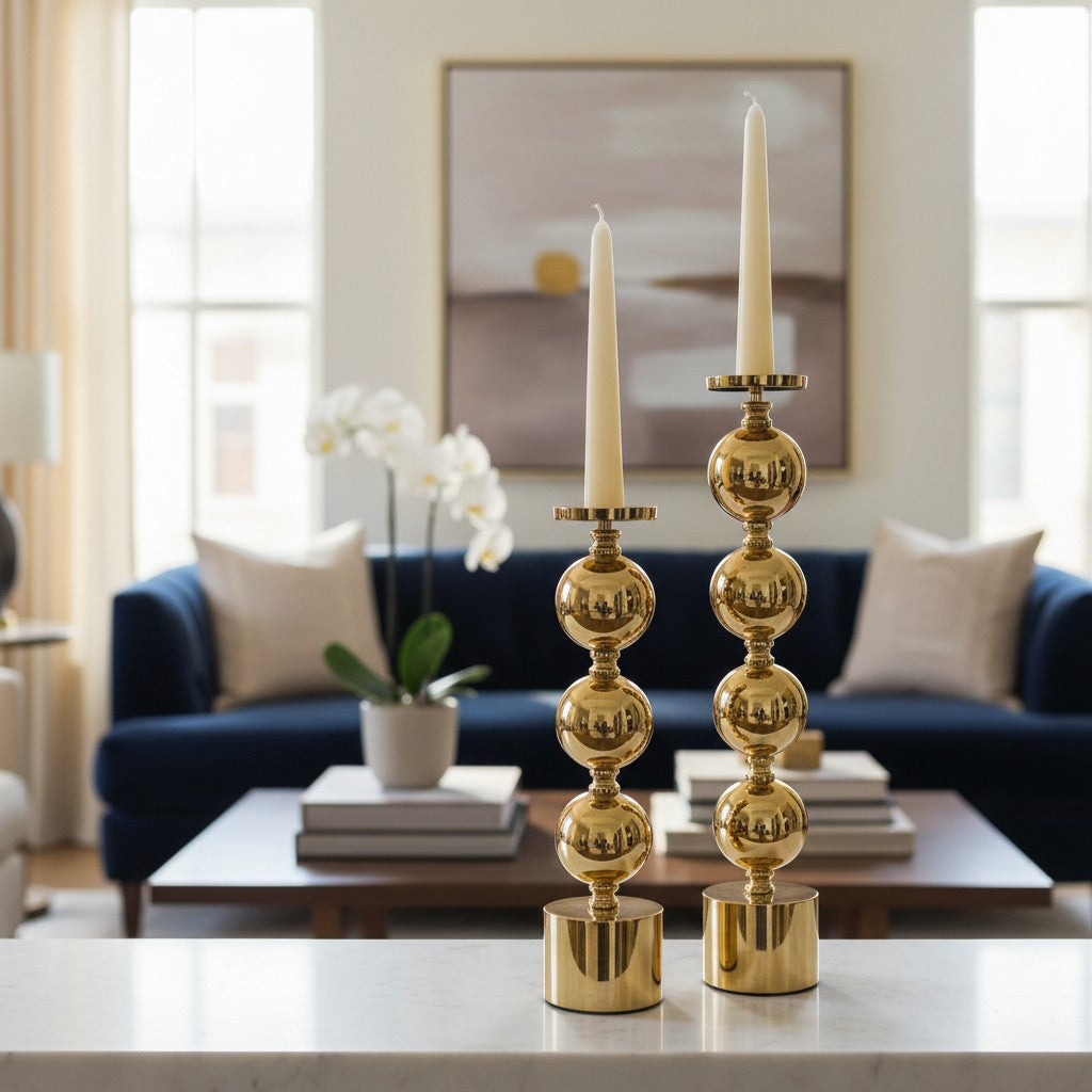 Modern Luxe  Metal Candle Stand