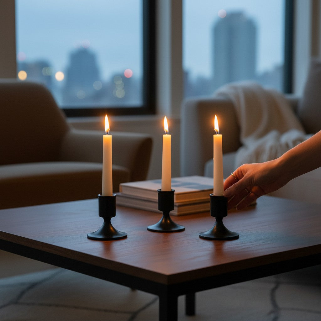 Metal Noir Brass Candle Stand