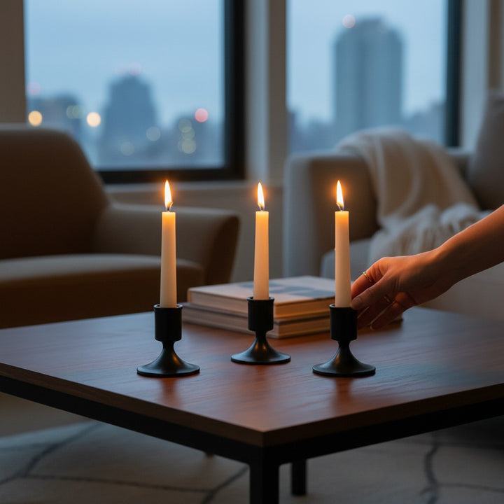 Metal Noir Brass Candle Stand