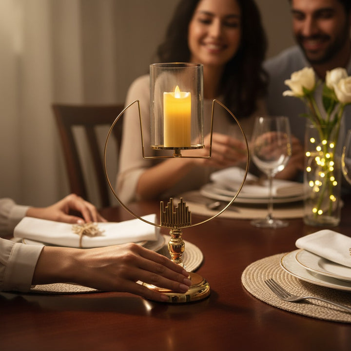 Golden Halo Skyline Candle Stand