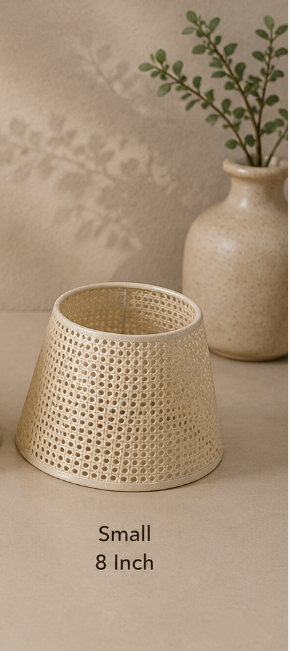 Ivory Woven Fabric Lampshade pair