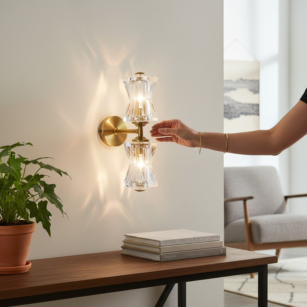 Modern Luxe Dual Crystal Wall Light