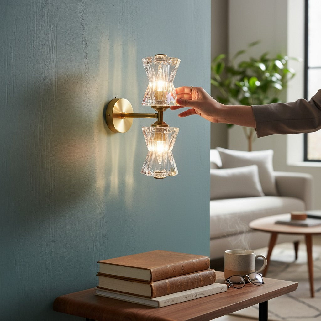 Modern Luxe Dual Crystal Wall Light