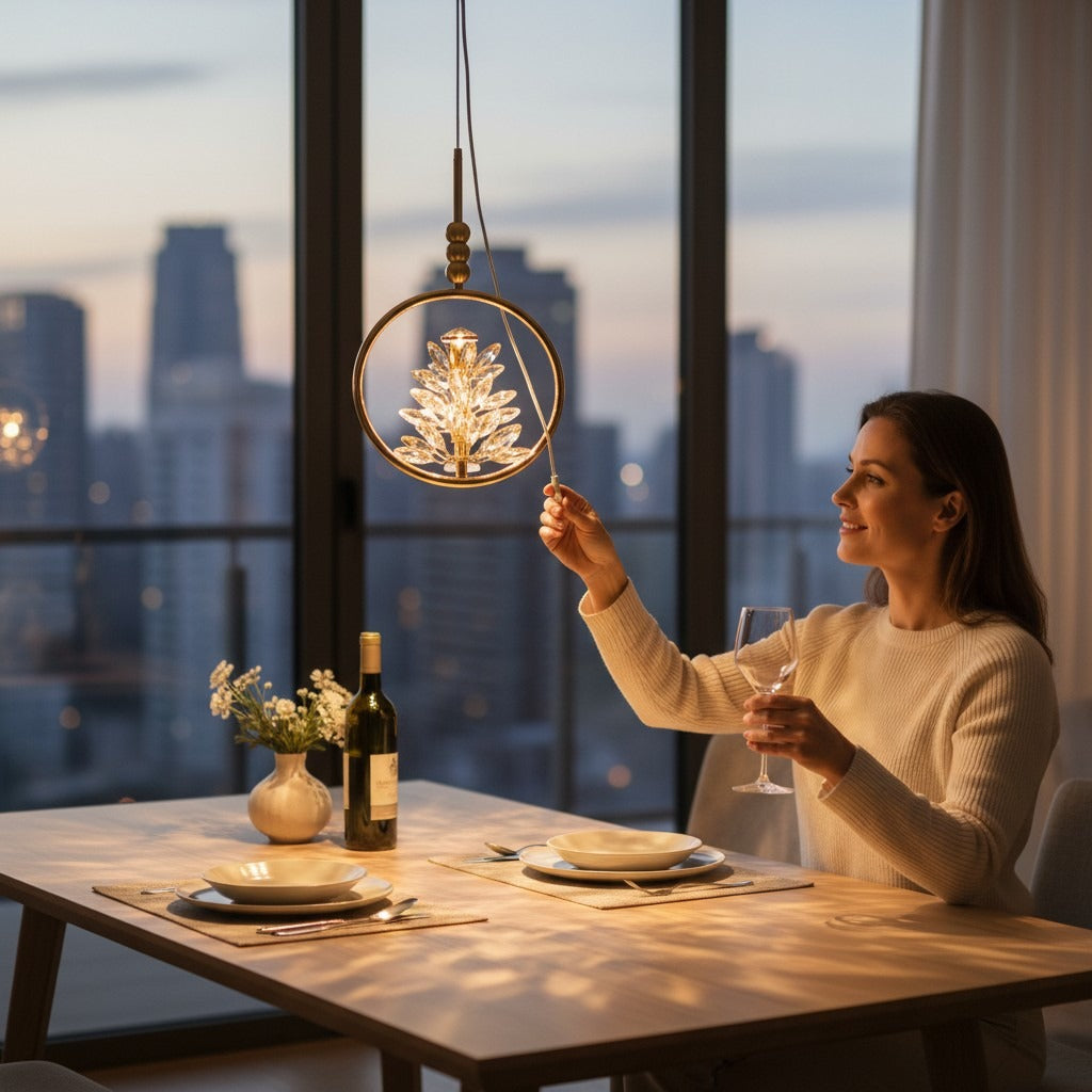 Modern Lotus Ring Pendant Light