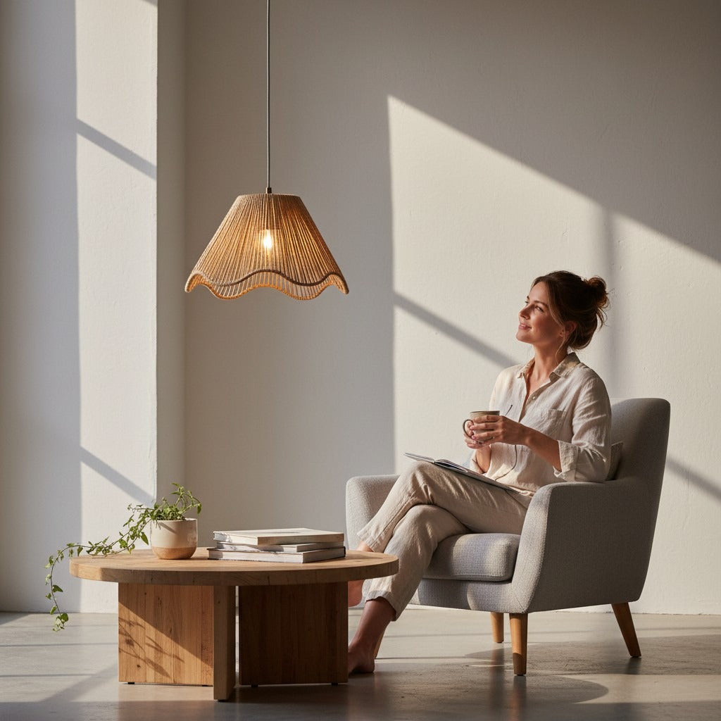 Handwoven Rattan Pendant Light