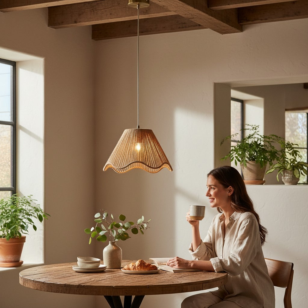 Handwoven Rattan Pendant Light